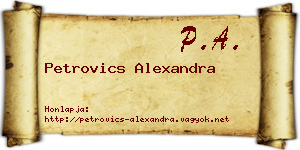 Petrovics Alexandra névjegykártya